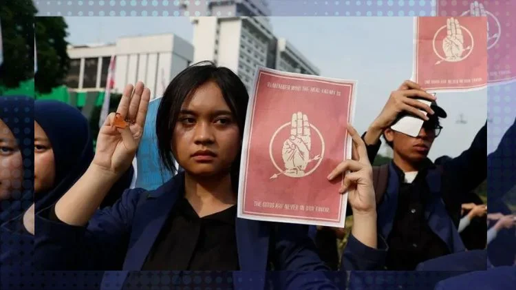 Sejumlah mahasiswa berunjuk rasa di Jakarta pada 20 Oktober 2026.