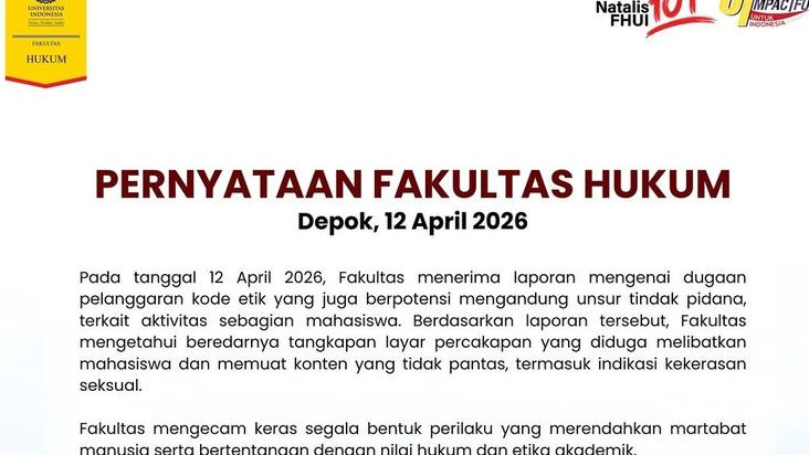 16 Mahasiswa FH UI Diduga Lakukan Pelecehan Seksual, Pihak Kampus Mengecam dan Lakukan Verifikasi Menyeluruh, Siapkan Sanksi Tegas jika Terbukti
