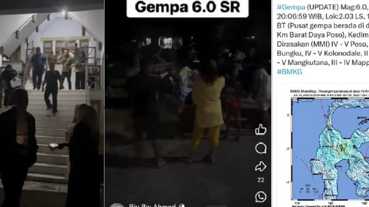 Dalam Satu Jam, Poso Diguncang Delapan Kali Gempa, Terkuat Magnitudo 6.0