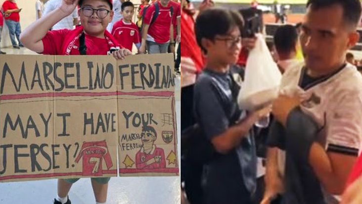 VIRAL Jersey Marselino Ferdinan DIMINTA Seorang Bocah, Malah DIREBUT Seorang Pria dan DIBAWA KABUR, Warganet GERAM dan Memburu Pria Itu