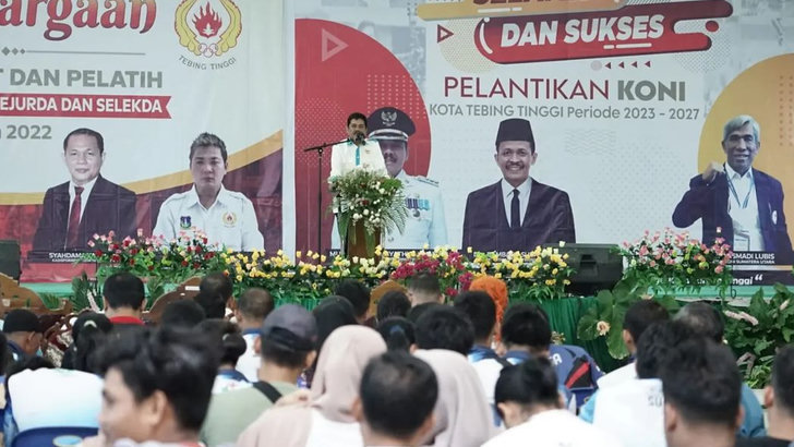 Pj. Wali Kota Tebing Tinggi Berharap Pengurus KONI Tebing Tinggi Periode 2023-2027 Bekerja Keras Membina Atlet