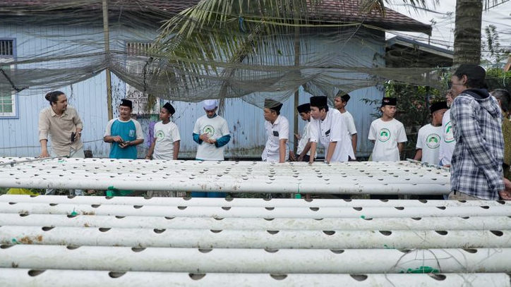Kreatif! SDG Ajarkan Santri Bercocok Tanam Hidroponik