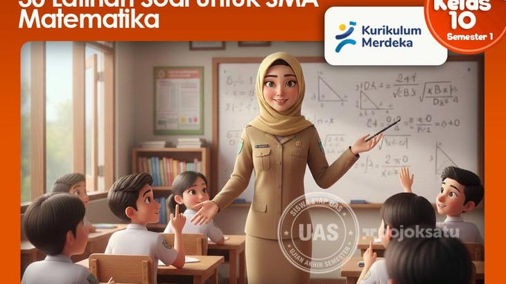 30 Soal SAS Matematika Kelas 10 Semester 1, Eksponen, Barisan, Vektor, hingga Trigonometri, Pembahasan Lengkap
