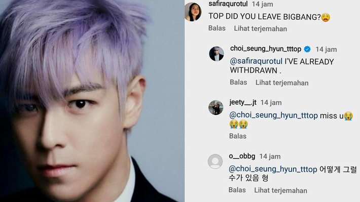 T.O.P Umumkan Keluar dari BIGBANG, Sedang Siapkan Album Solo